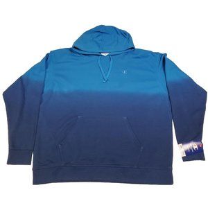Champion Womens Pullover Sweatshirt Hoodie Blue Ombre Long Sleeve Cotton 2XL NWT